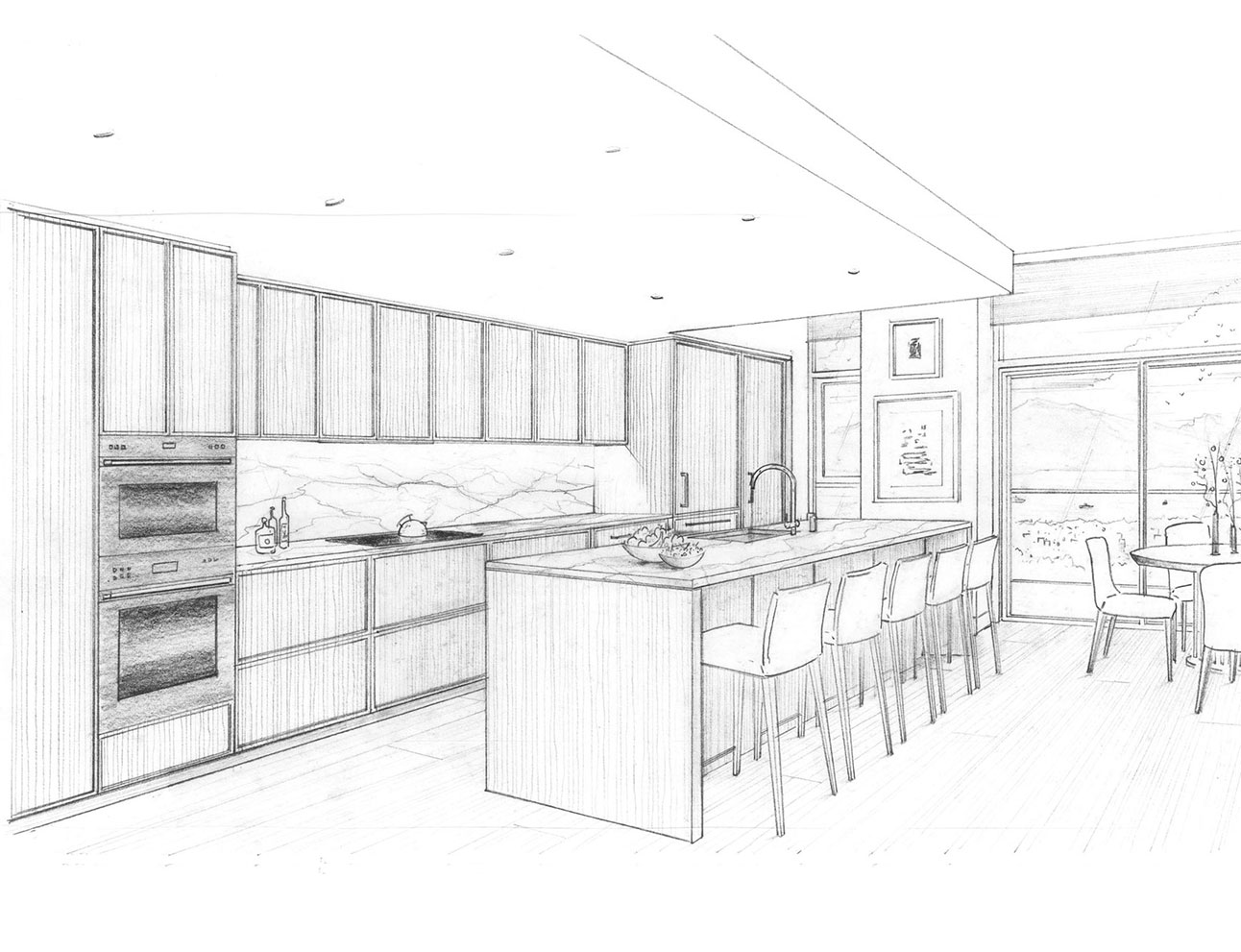 mayfair west kitchen sketch